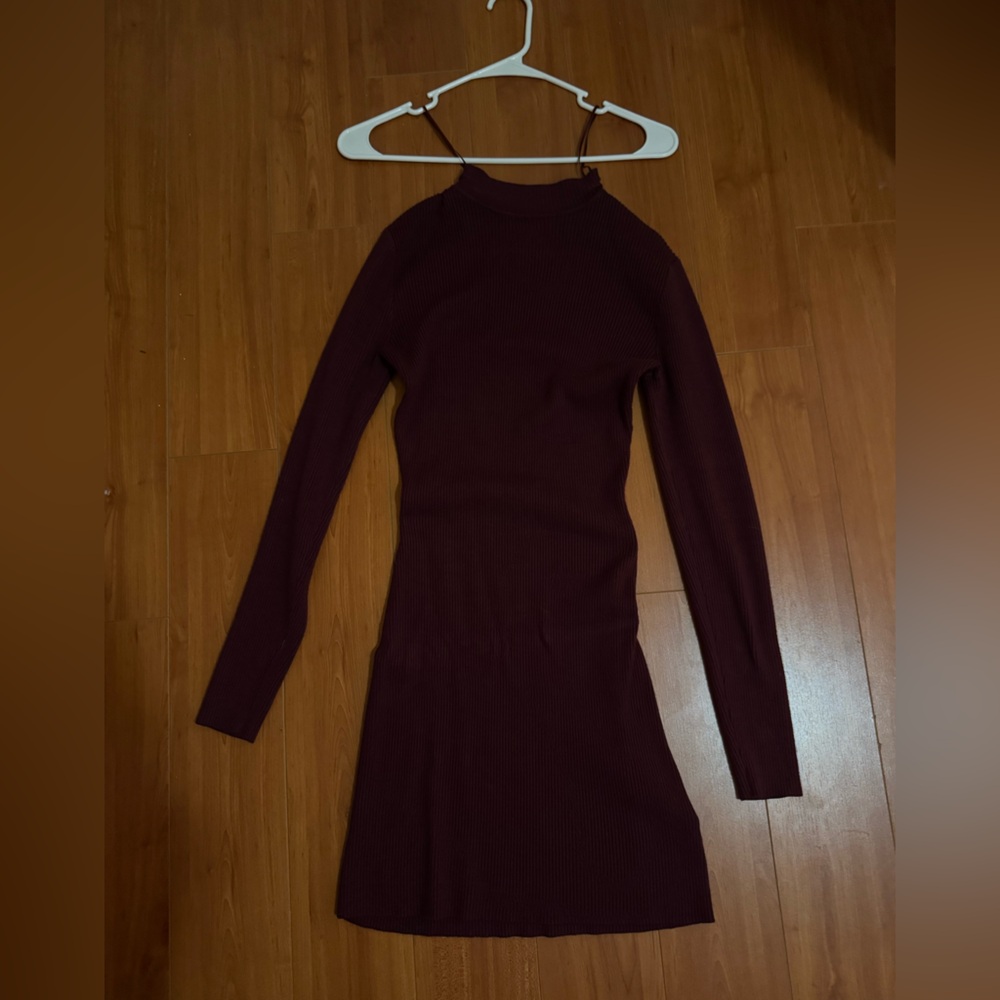 Knit burgundy dress